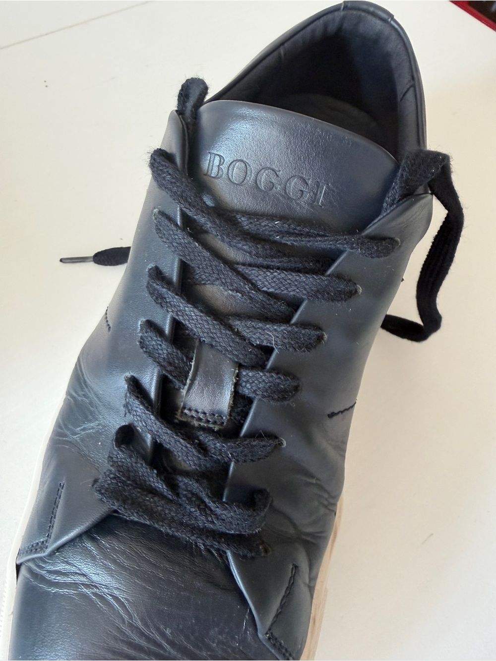 Boggi Milano Navy Leather Sneakers – Men’s US 11 / EU 44